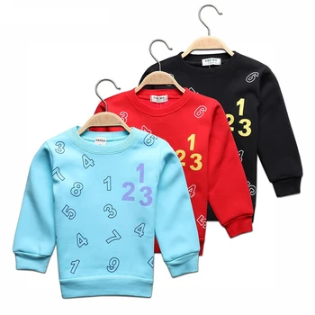 Mados Baby Girl Žiemos Drabužių Megztinis Berniukų Megztiniai Vaikams, Plius Aksomo Šiltas Viršų Long Sleeve T-shirts Pavasarį ir Rudenį