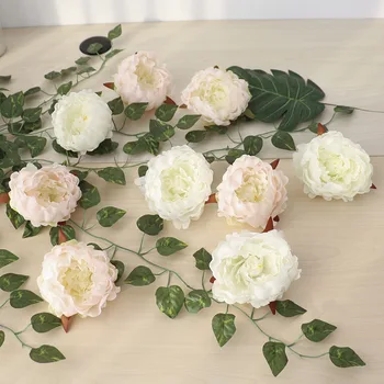 25pcs Hydrangea Gėlių Vadovai Dirbtinės sienos Gėlės Šilko Netikrą Gėlių Namų Vestuvių fone Apdaila