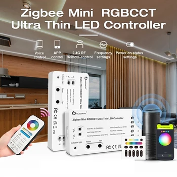 GLEDOPTO Zigbee 3.0 DC5-24V Mini RGBCCT RGB LED Šviesos Juostelės Valdytojas TV Apšvietimas Virtuvės Apšvietimo Dirbti Su Alexa Balso
