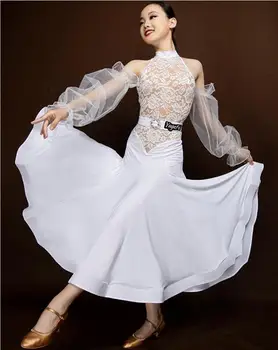 Naujo Stiliaus Modernių Šokių Suknelė Moterims, Baltos Spalvos Nėrinių Standartinis Objektinis Salė