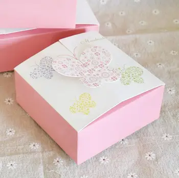 10vnt Nauji Kraft Slapukus Dėžės rožinis Tortas-Pyragas Dėžės drugelis Naudai Dėžės Šalis Svečių cupcake Blynai macaron 17 langelis.4x11.4x5cm
