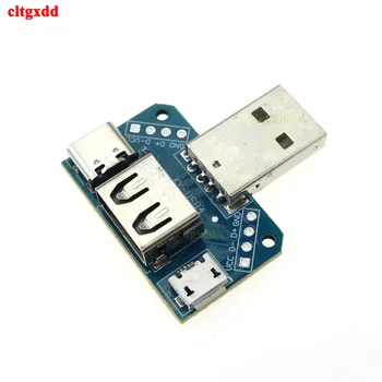 Cltgxdd USB Galvos Skydas Male Jungtis Tipas-c Micro USB Moterų 2.54-4P Perdavimo Bandymų Valdybos USB Adapterio Plokštė XY-USB4