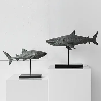Šiaurės Kūrybos Dirbtinis Ryklio Artware Gyvūnų Skulptūros, Namų Dekoravimo Reikmenys Šiuolaikinio Meno Dervos Statula Kambarys Amatų