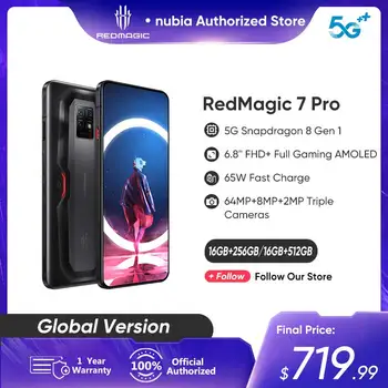 Nubija RedMagic 7 Pro 5G Pasaulio Versiją, Žaidimų Telefonas Snapdragon 8 Gen 1 Išmanųjį telefoną 6.8