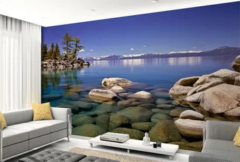 Sienos tapetai 3 d foto tapetai kalnų ežero rifas kraštovaizdžio 3D tapetai kambarį TV namų puošybai tapetai