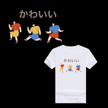 Animacinių filmų Spalvų Japonija Sporto Žmogus, šilumos perdavimo Lipdukas Geležies Perdavimo T-Shirt Appliques Drabužių Mados Vyras Drabužių Dekoras