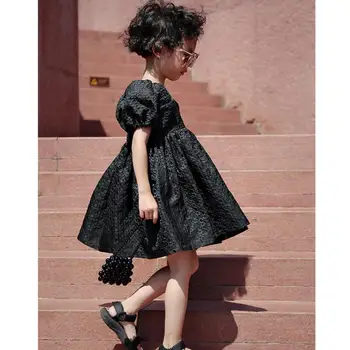 2020 m. pavasario, vasaros, nauja juoda suknelė vaikų Aikštėje Apykaklės atostogų suknelė vaikams mini suknelė šalis suknelė ins ws1460