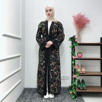 Musulmonų Mados Abaja Dubajaus Prabanga Islamo Megztinis Drabužiai Moterims Burka Musulmonų Suknelė Rinkiniai Abaja Skraiste Ansamblis Femme LSM307
