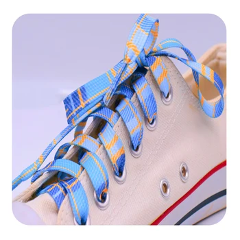 Oficialus Weiou 7MM Premium Raišteliais Vyrai Moterys Sneaker 2021 Žalsvai Mėlyna Spalva Šilumos Perdavimo Spausdinimo Prabangių batų raišteliai Juokinga sznurówki