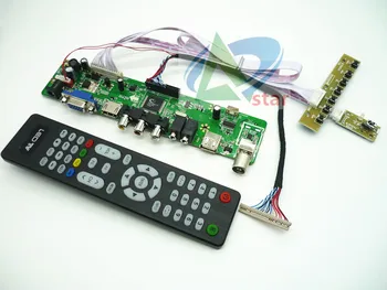 TV+HDMI+VGA+AV+USB+AUDIO TV LCD Valdiklio plokštės rinkinys 15
