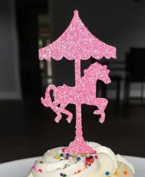 blizgučiai Karuselė Arklių vaikams gimtadienio cupcake rėžtuvės krikšto Krikštynų šalis dekoro spurga maisto dantų krapštuką