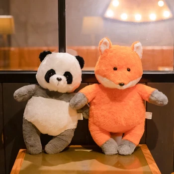 1pc INS 40cm Kawaii Animacinių filmų Pliušas Gyvūnams Panda Fox Žaislai, Minkšti Iškamšos Fox Lėlės Kūdikiui Nuraminti Žaislai Vaikams Graži Dovana
