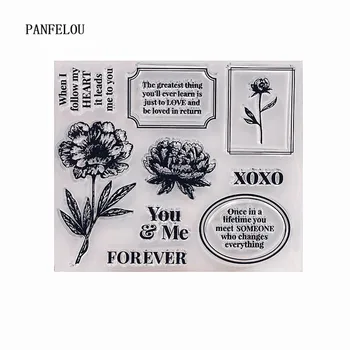 PANFELOU Romantiškas gėlių Skaidrus Aišku, Silikoninis Spaudas/Sandariklis, skirtas 