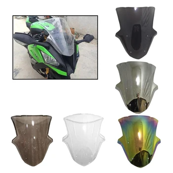 5 Spalvų Dvigubas Burbulas Motociklo Priekinio stiklo PC prekinis, galinis Stiklo Vėjo Deflektoriai Reikmenys Kawasaki Ninja ZX-10R ZX10R 2011-2015 m.