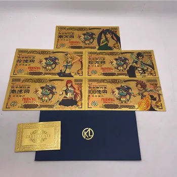 5 Dizaino Japonijos Aukso Sidabrą, Monetas, FAIRY-TAIL Anime 10000 Jenų Aukso Animacinių filmų Banknotų Vaikystės Atminties Surinkimo ir Dovanos